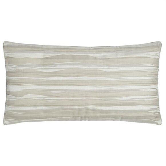 NWOT Donna Karan Tidal Collection Pleated Stripe Silver King Pillow Sham